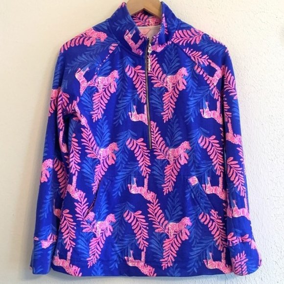 SOLD! Lilly Pulitzer Skipper Popover NWT XS Royal Purple Dazzle Zip UPF 50+ NEW - Picture 5 of 16